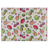 手描きのフルーツパターン カッティングボード (正面)