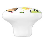 手描きのフルーツパターン セラミックノブ (側面)