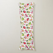 手描きのフルーツパターン ボディピロー (正面縦)