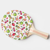 手描きのフルーツパターン 卓球ラケット (横)