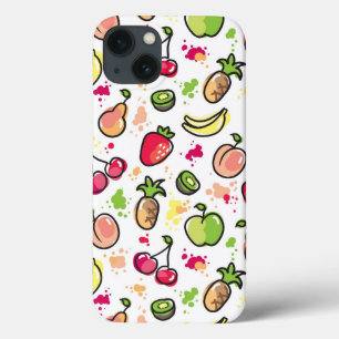 手描きのフルーツパターン iPhone 13ケース