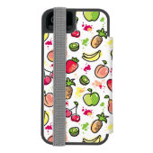 手描きのフルーツパターン INCIPIO iPhoneウォレットケース (フォリオ裏面)
