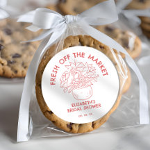 手描きのフレッシュなマーケットスタイル コーラル ブライダルシャワー