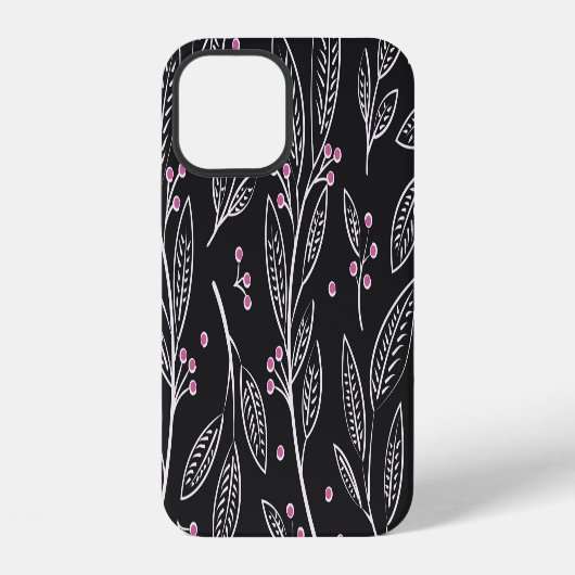 手描きのフローラル:シームレスデザイン iPhoneケース (裏面)