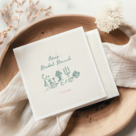 手描きのブライダル・ブランチ スタンダードカクテルナプキン