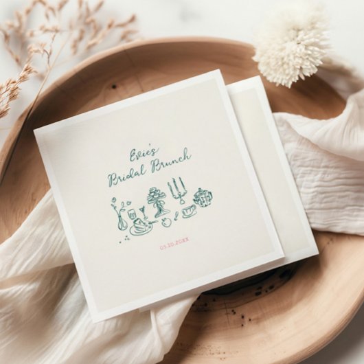 手描きのブライダル・ブランチ スタンダードカクテルナプキン