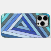 手描きのブルー幾何学トライアングルデザイン Case-Mate iPhoneケース (裏面 (横))