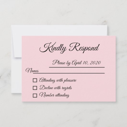 手描きのベビーガールRSVPカード 出欠カード (裏面)