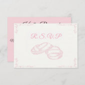 手描きのベビーガールRSVPカード 出欠カード (正面/裏面)