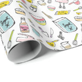 手描きのベーキングパターン包装紙 ラッピングペーパー (ロールコーナー)