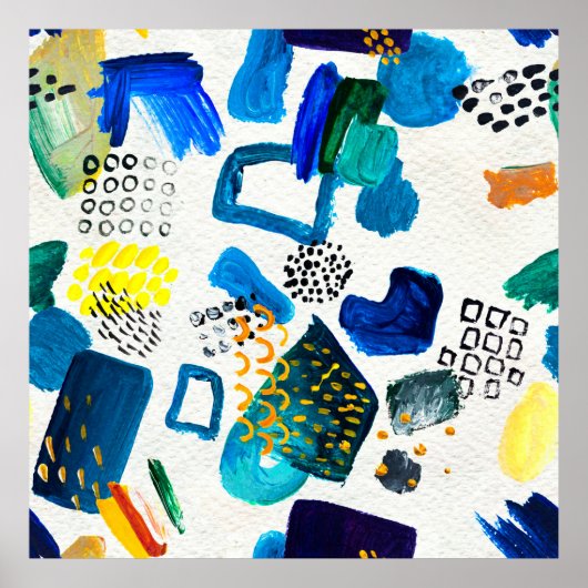 手描きのペイントストロークで作成されたシームレスなパターン。 ポスター (正面)