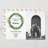 手描きのホリデーシーズン向け新居写真カード シーズンカード (正面/裏面)