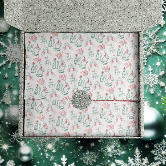 手描きのホリデー+チャイアルスクリスマスドリンク 薄葉紙