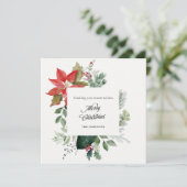 手描きのポインセチアの植物のクリスマスカード シーズンカード (スタンド正面)