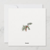 手描きのポインセチアの植物のクリスマスカード シーズンカード (裏面)