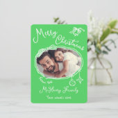 手描きのポップなクリスマスカード写真 招待状 (スタンド正面)