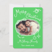 手描きのポップなクリスマスカード写真 招待状 (正面)