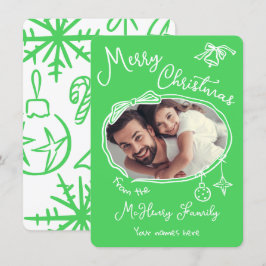 手描きのポップなクリスマスカード写真 招待状