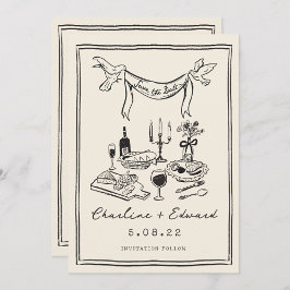 手描きのポップな筆記体で「Save the date」 セーブザデート