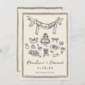 手描きのポップな筆記体で「Save the date」 セーブザデート (正面/裏面)