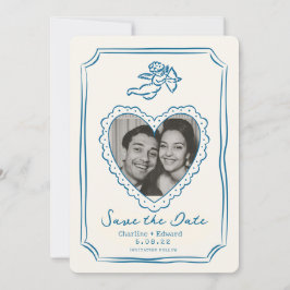 手描きのポップな筆記体で「Save the date」 セーブザデート