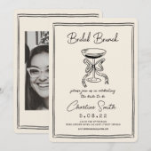 手描きのポップな筆記体の結婚式前のブランチ 招待状 (正面/裏面)