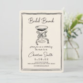 手描きのポップな筆記体の結婚式前のブランチ 招待状 (スタンド正面)