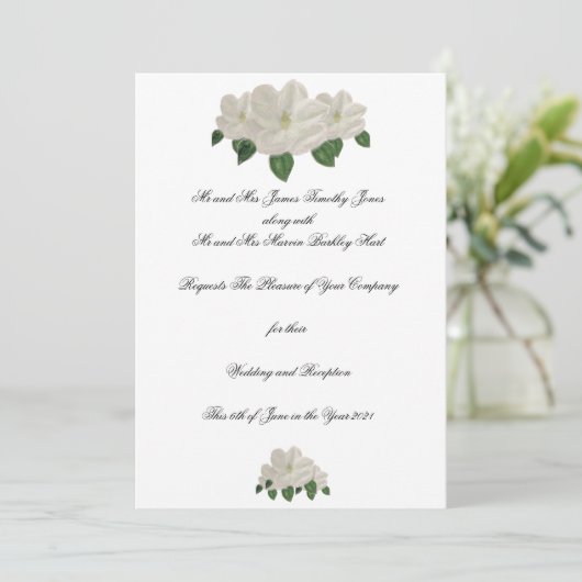 手描きのマグノリア マグノリアの結婚式 招待状 (スタンド正面)