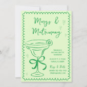 手描きのマージ&マリッジ バチェロレッテウィークエンド 招待状 (正面)