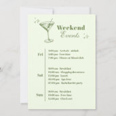 手描きのマーティニと結婚式の独身最後の夜 招待状 (裏面)