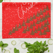 手描きのメリークリスマス キッチンタオル (折り畳み)
