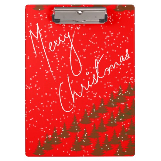 手描きのメリークリスマス クリップボード (正面)