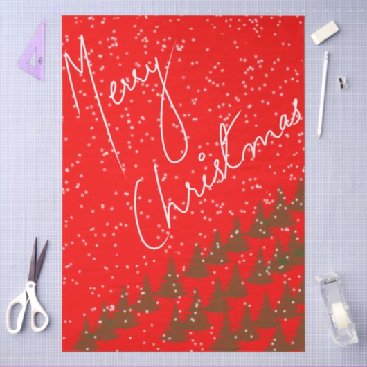 手描きのメリークリスマス 薄葉紙 (クラフト)