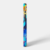 手描きのモダンなマルチカラーミクストメディアアート iPhoneケース (左側面)