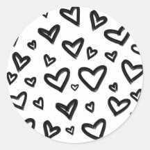 手描きのモノクロ ハートの落書き