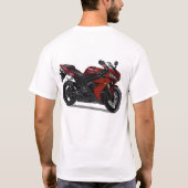 手描きのモーターバイクの漫画 Tシャツ (裏面)