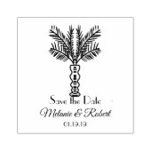 手描きのヤシの木のトロピカルロゴ ゴムスタンプ ラバースタンプ (インプリント)