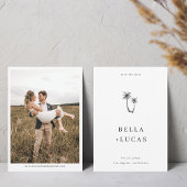 手描きのヤシの木の写真 ウェディングウェブサイト セーブザデート