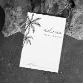 手描きのヤシの木の目的地ウェディング アドバイスカード