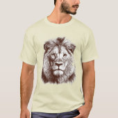 手描きのライオン Tシャツ (正面)