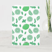 手描きのライム&ミント ボタニカル グリーティング カード (裏面)