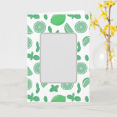 手描きのライム&ミント ボタニカル グリーティング カード (黄色い花)