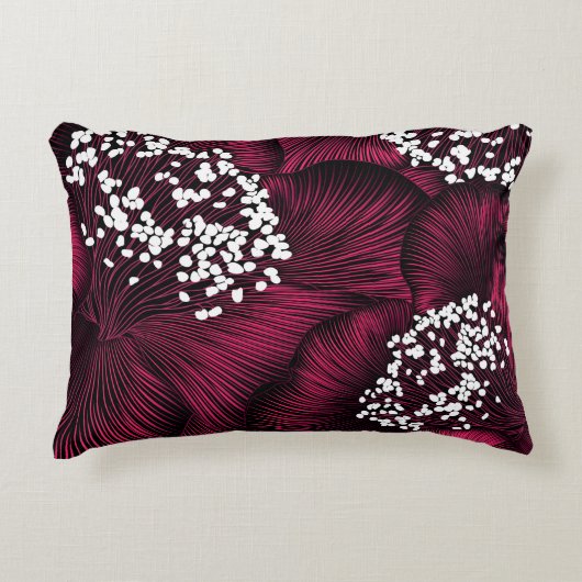 手描きのラクダの花柄 アクセントクッション (正面)