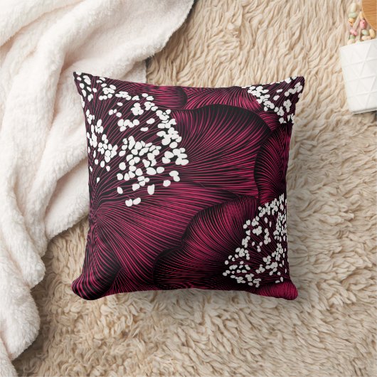 手描きのラクダの花柄 クッション (ブランケット)