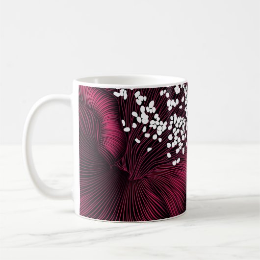 手描きのラクダの花柄 コーヒーマグカップ (左)