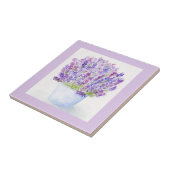 手描きのラフな水彩ラベンダーの花 タイル (側面)