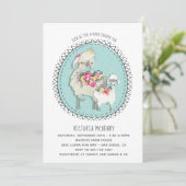 手描きのラマママ ベビーシャワー招待状 招待状 (スタンド正面)