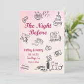 手描きのリハーサルディナー前夜 招待状 (スタンド正面)