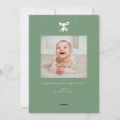 手描きのリボンとボウのクリスマスカード シーズンカード (裏面)