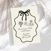 手描きのリボンと花のフラワガール プロポーズ 招待状